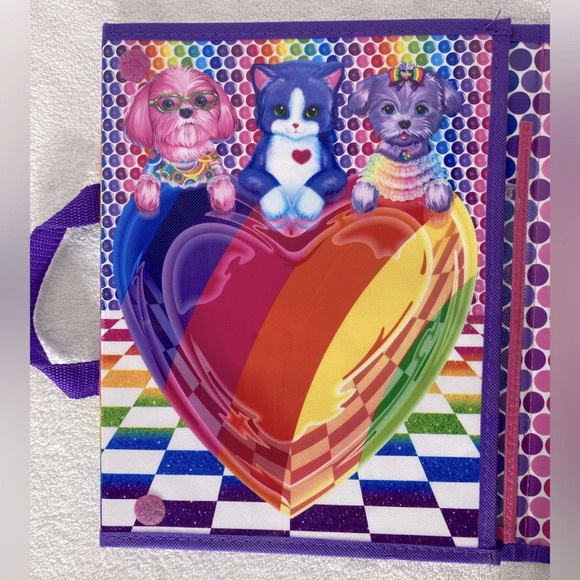 Vintage Lisa Frank  Tri Fold Portfolo With Handles - Picture 2 of 15